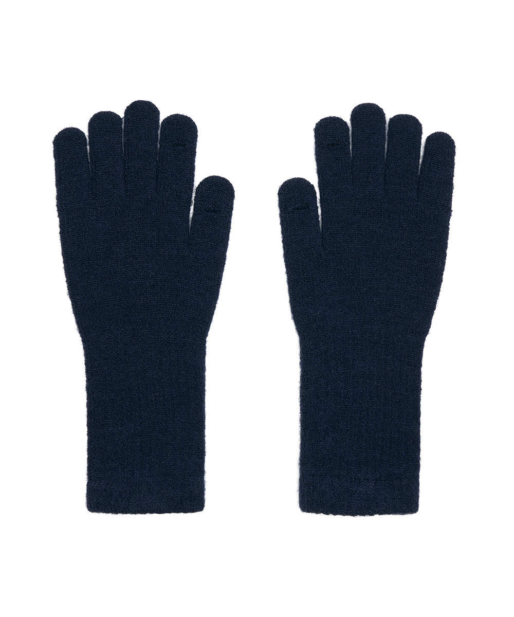 FLUFFY LONG GLOVES - NAVY FREE