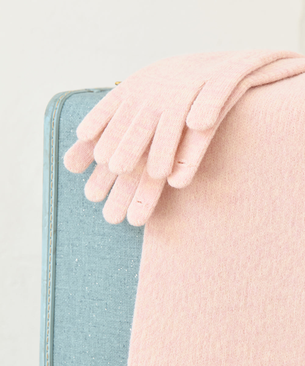 FLUFFY LONG GLOVES - PINK FREE