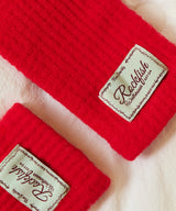 FLUFFY LONG GLOVES - RED