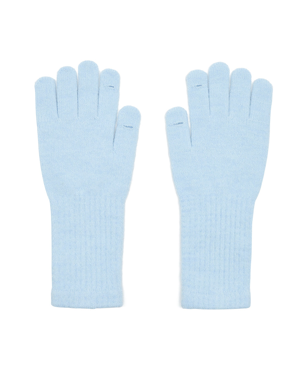 FLUFFY LONG GLOVES - SKY BLUE FREE