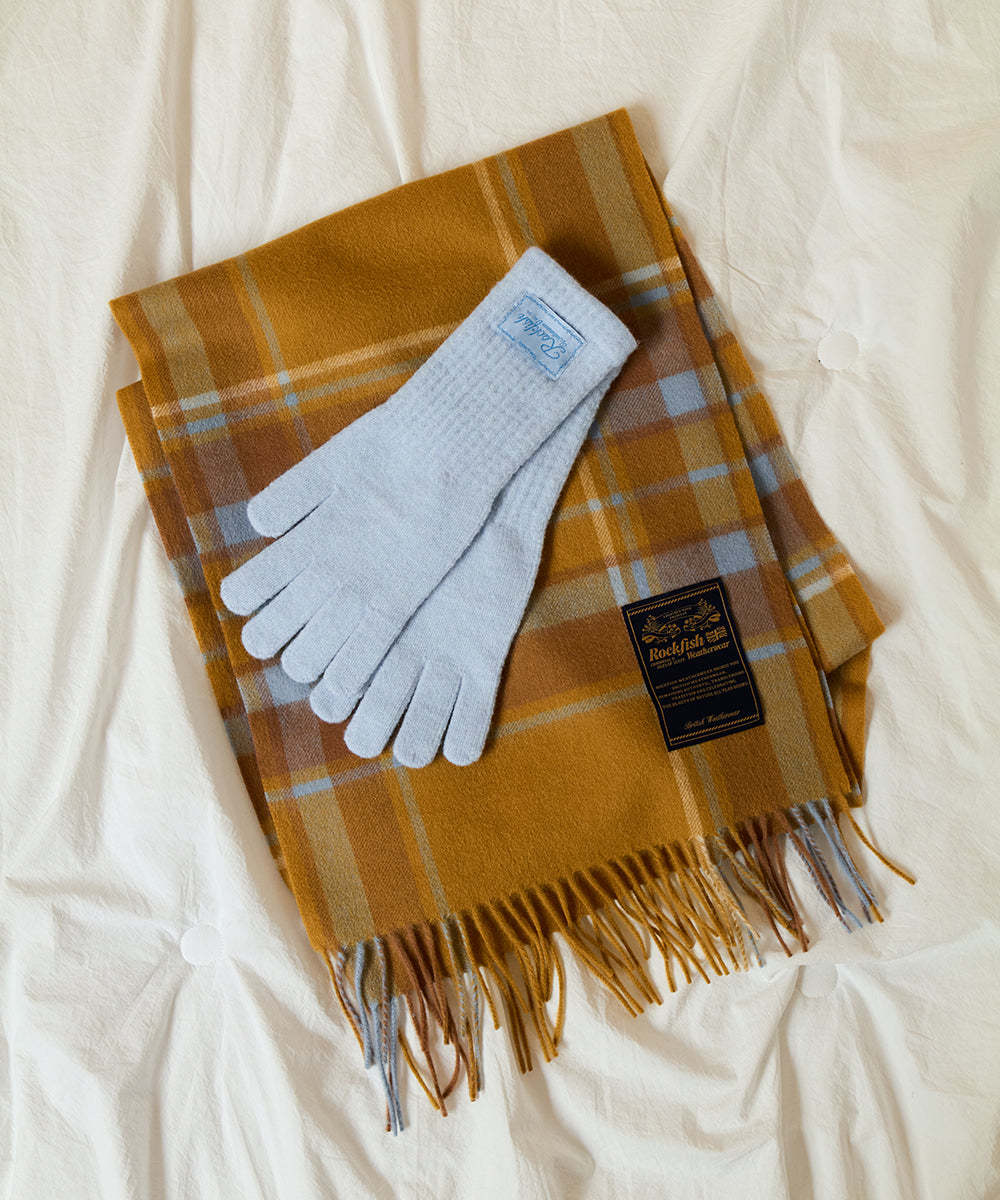 FLUFFY LONG GLOVES - SKY BLUE FREE