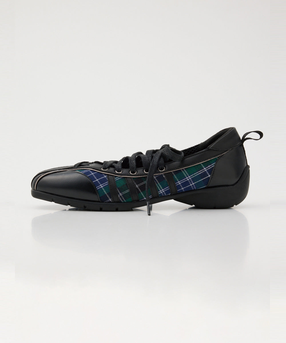 [x SLY] BLISS LACEUP SNEAKERS - GREEN CHECK(GN) UK3.5(230)