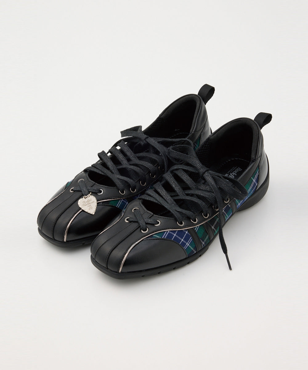 [x SLY] BLISS LACEUP SNEAKERS - GREEN CHECK(GN) UK3.5(230)