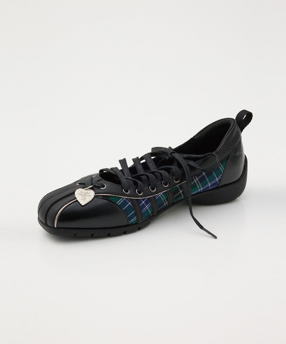 [x SLY] BLISS LACEUP SNEAKERS - GREEN CHECK(GN) UK3.5(230)