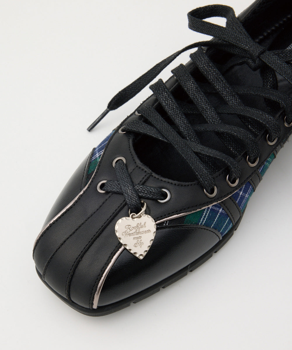 [x SLY] BLISS LACEUP SNEAKERS - GREEN CHECK(GN) UK3.5(230)