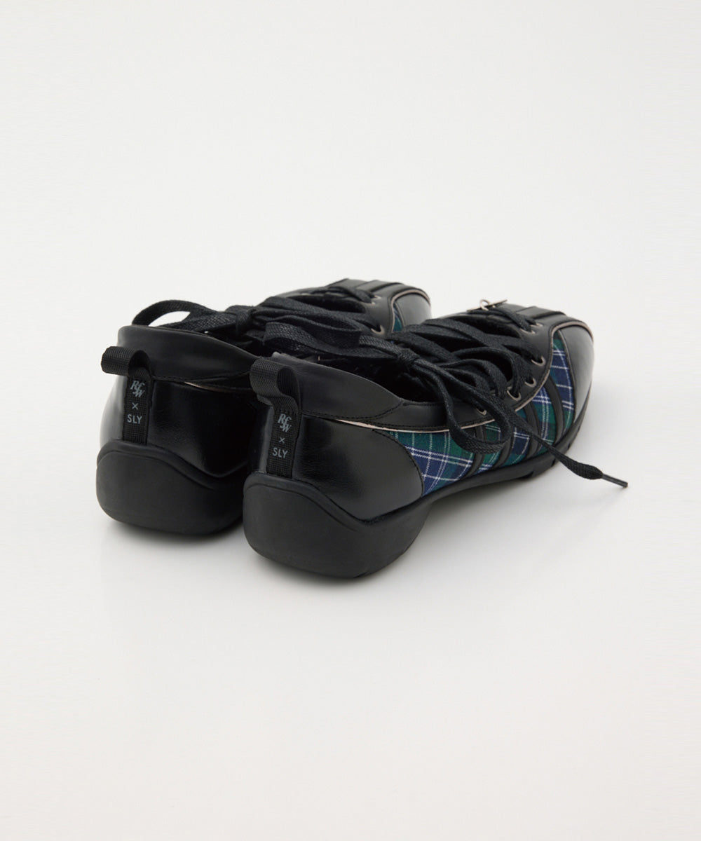 [x SLY] BLISS LACEUP SNEAKERS - GREEN CHECK(GN) UK3.5(230)