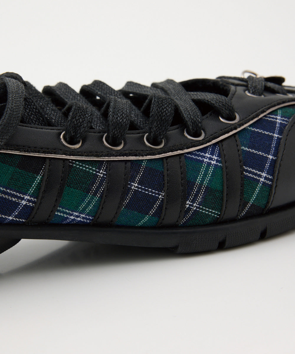 [x SLY] BLISS LACEUP SNEAKERS - GREEN CHECK(GN) UK3.5(230)